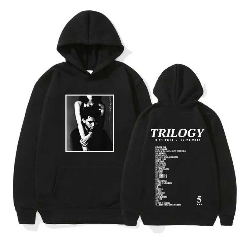 Large hooded sweatshirt with mens The Trilogy MUsic album print hiphop trend sweater sweatshirt unisex casual wear W251020