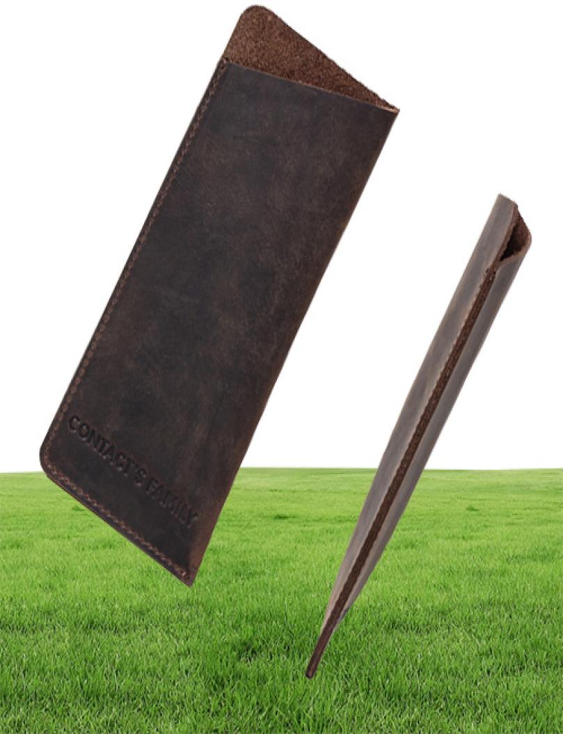 Luxury Genuine Leather Pen Holder Vintage Fountain Ballpoint Pen Bag Portable Double Case Cute Pencil Pouch Office Bag Gift8591293