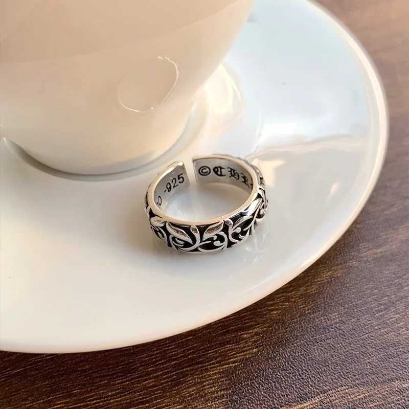 Gothic Personality Cross Sterling Silver Rings Men and Women Lovers Trendsetter Retro Thai Silver Eternal Rattan Ring Jewelry J251020