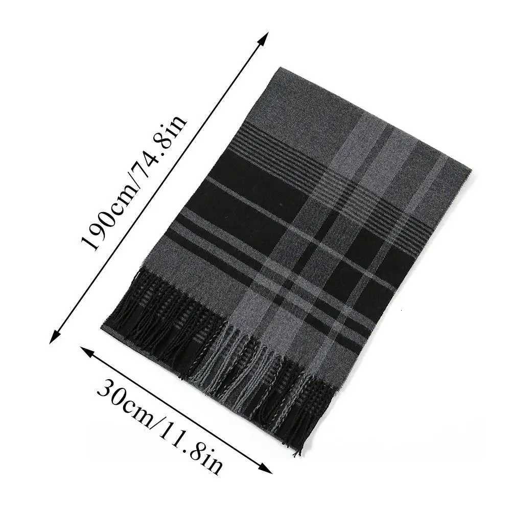 Winter Cashmere Scarf for Plaid Color Warm ShAWl Head WrAP Tassel Scarves Knitted Men Foulard Blanket ColorL251020 Z260226