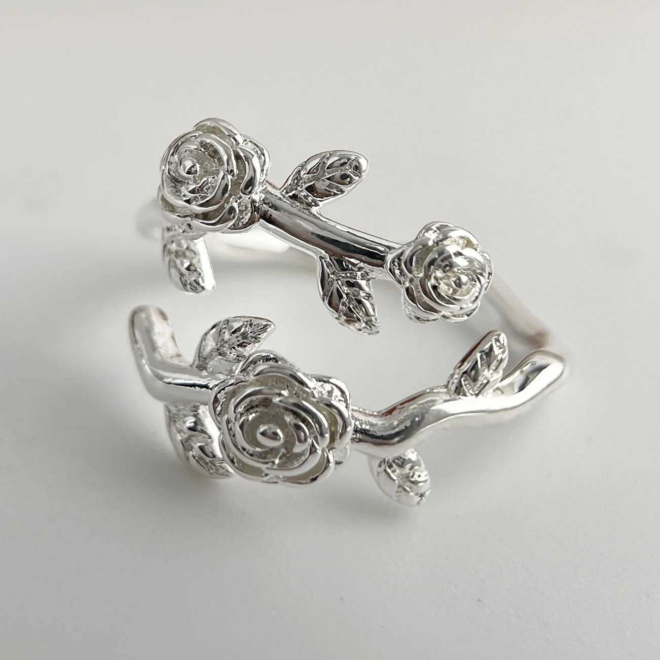 925 Sterling Silver Rings for Women Couple Minimalist Handmade Simple Retro Rose Flower Ring Fine Jewelry Gift Prevent Allergy J251020