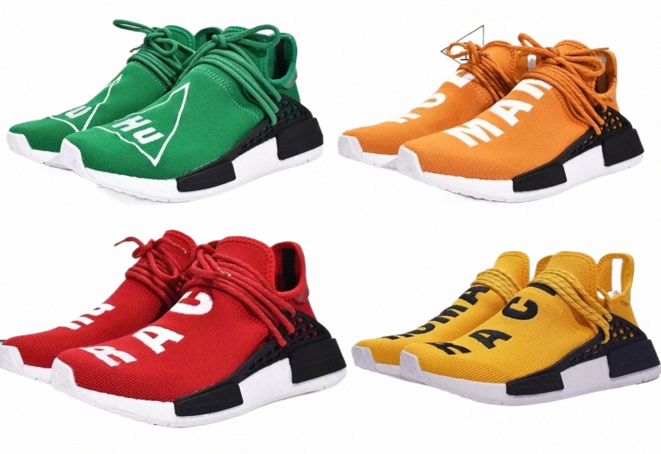 human Race Running Shoe Pharrell Williams Shoes Core Black China Exclusive Happy Gold Friends Family Trail Blank Canvas Black Knight PK Quality yakuda h0td#
