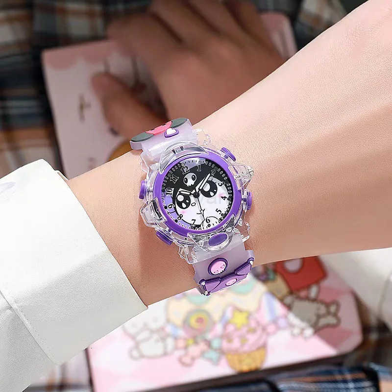 Sanrio Sanrio Watch Melody Cinnamoroll Children LED Luminous Watch Kuromi Hello Kitty Student Wrist Watch Kids Birthday Gift Toy L251020