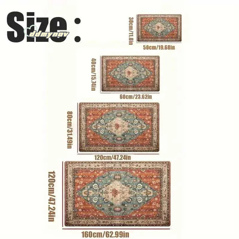 Living Room Carpet Black Area Rug: Soft, Non-Slip Floor Mat for Bedroom, Kitchen, Coffee Table - Washable and Durable ddmynov ddmynov