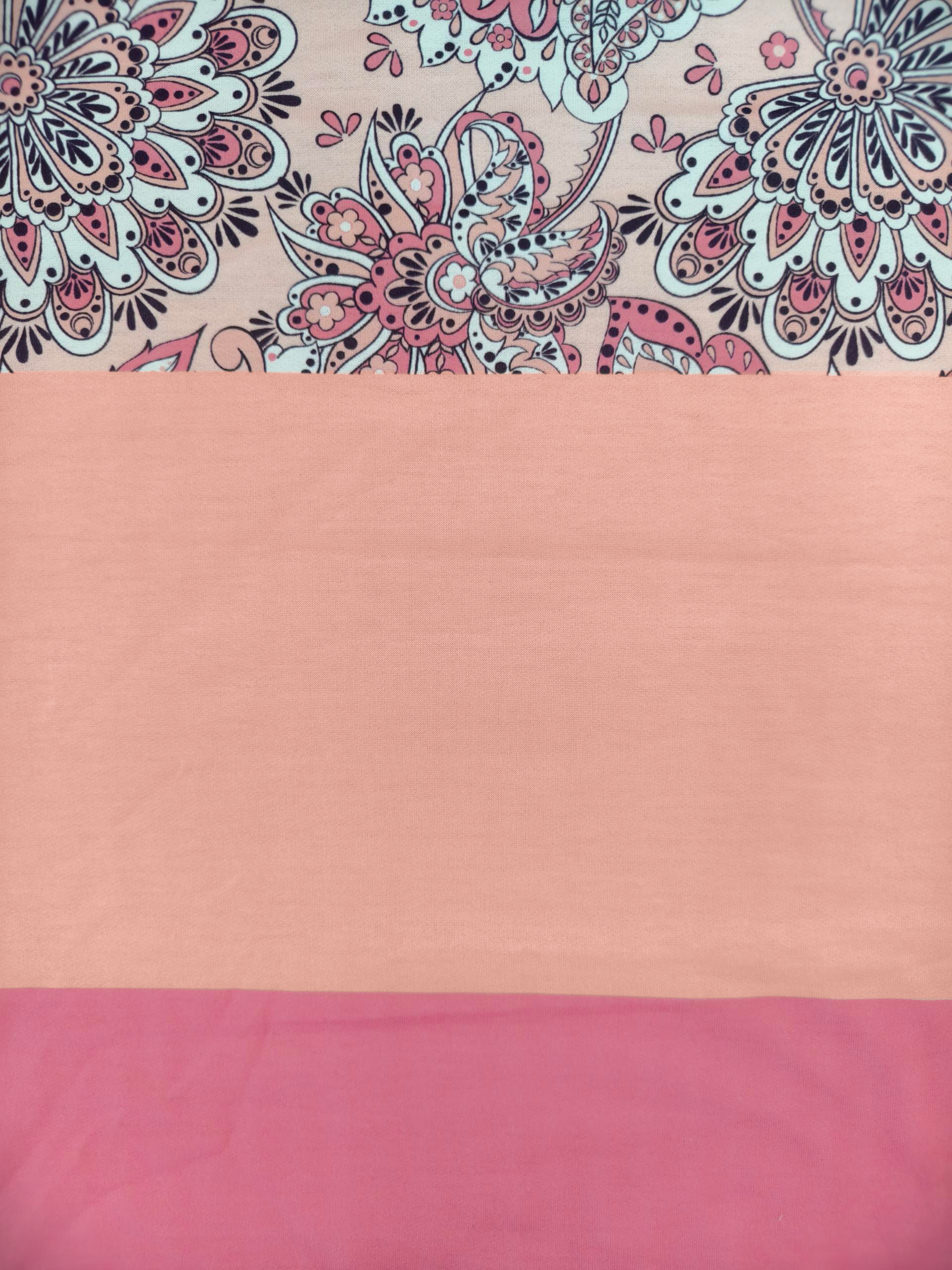 Women's Autumn & Winter Fashion Ethnic Floral Printed Patchwork Dress, Sweet Color - Block Crew Neck Long - Sleeve Sweatshirt Dress-CF55314