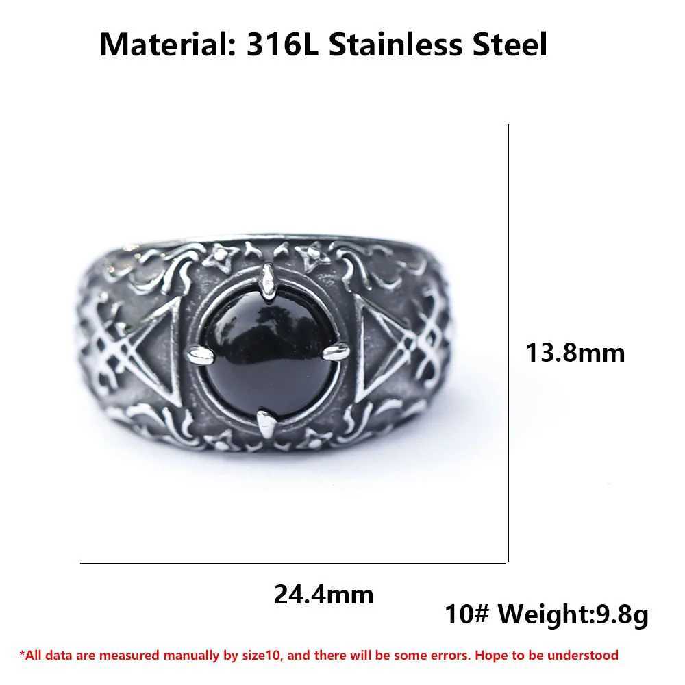 2022 NEW Mens 316L stainlesssteel rings Vintage Lucifer Satan Punk Rock Personality Religion Jewelry Gift free shipping J251020