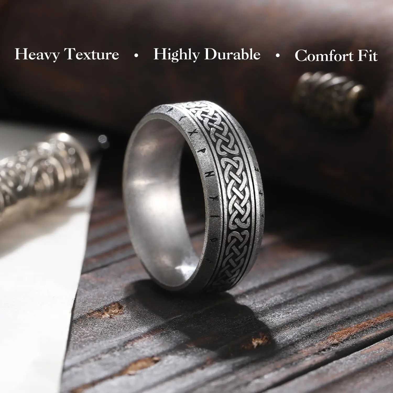 Fashion 8mm Viking Stainless Steel Celtic Dragon Rings for Men Women Viking Infinity Intertwined Cross Ring Wedding Band Jewelry J251020