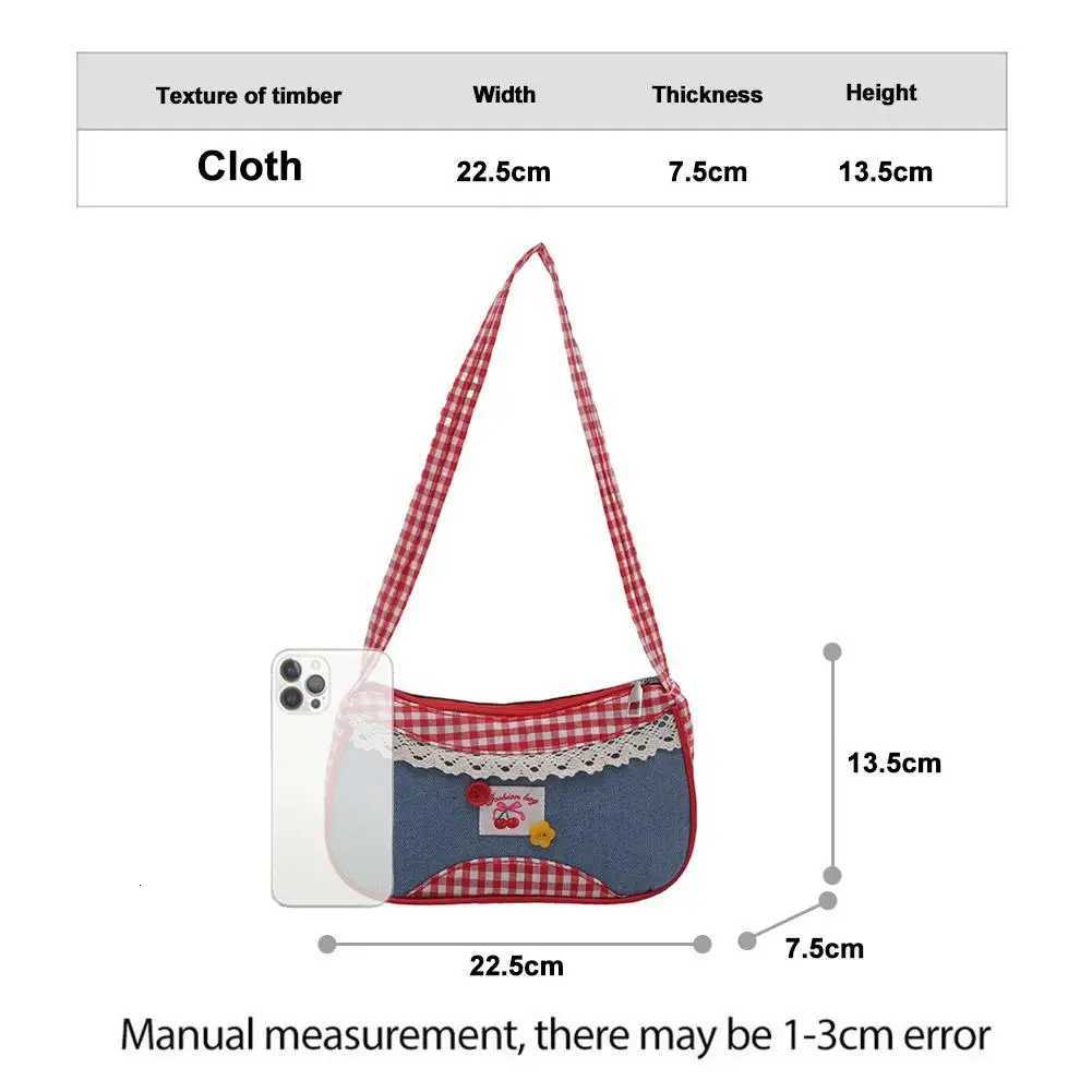 Cute Checkered Handheld Handbag Underarm Bag Sweet Womens Simple And Fresh Fashion Casual Commuting Shopping Shoulder BagT251020