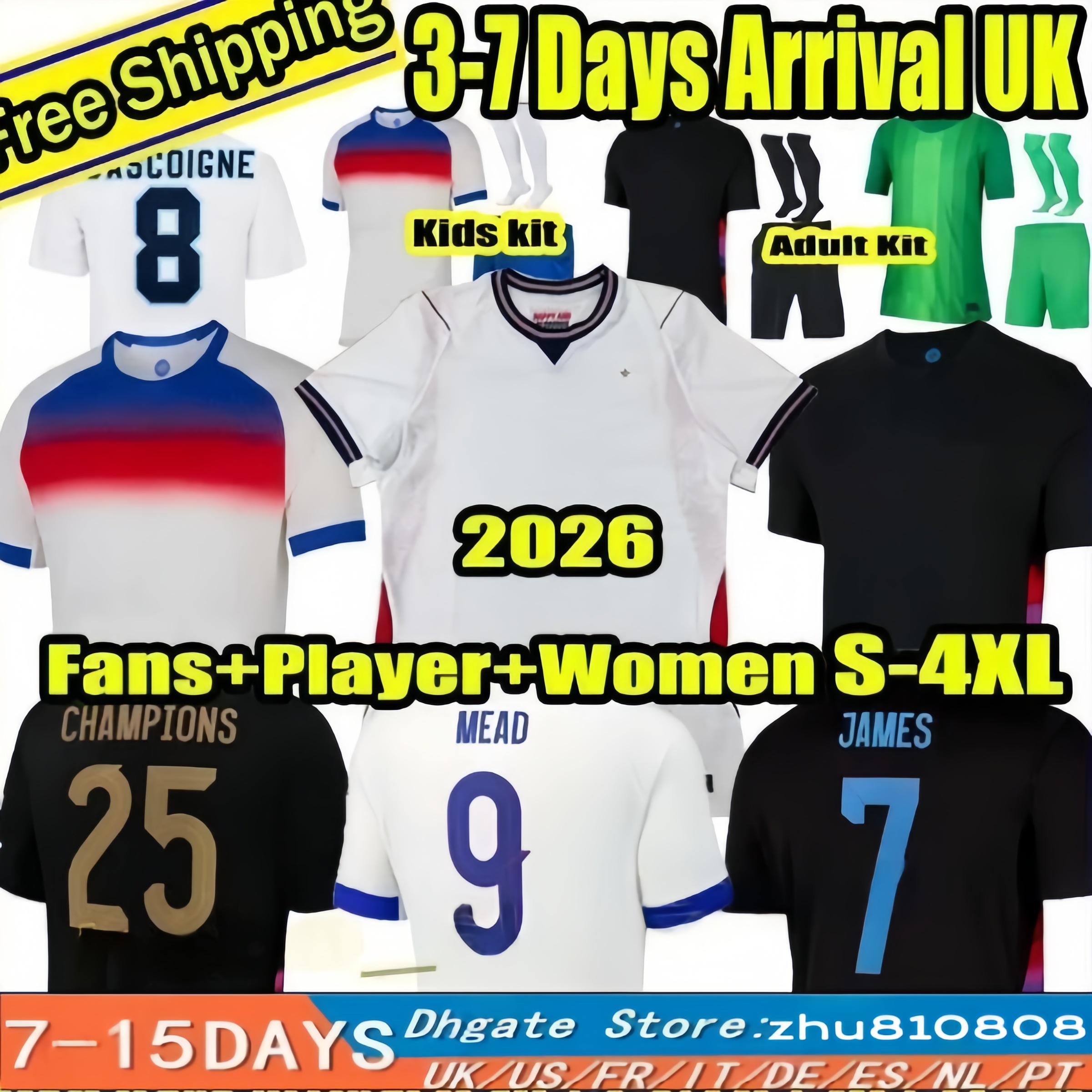 25 26 EnGLaNd s Soccer Jerseys WOMEN Men Kids KANE BELLINGHAM MAINOO BOWEN RICE FODEN GORDON RUSSO PALMER PICKFORD Player fans National Team Retro Football Shirt Kit