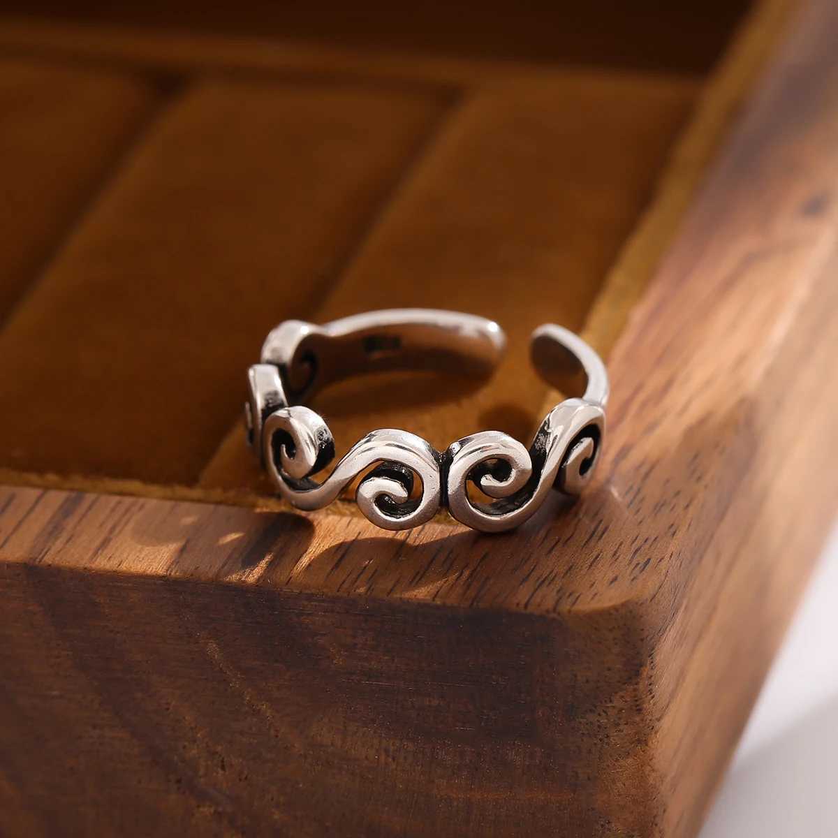 Popular Creative Personality 925 Sterling Silver Jewelry Thai Silver ful Female Simple Fashion Opening Rings R263 J251020