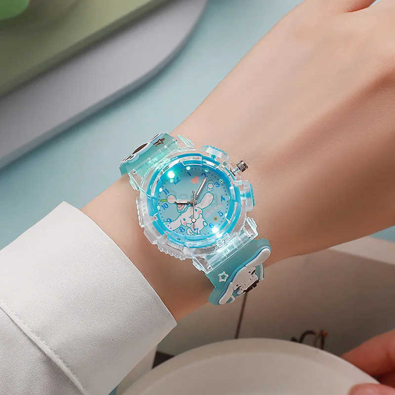 Sanrio Kawaii Sanrio 3D Pattern Watch Kuromi Luminous Watch Cinnamoroll Melody Childrens Wrist Watch Hello Kitty Boy Girls Watch Gifts L251020