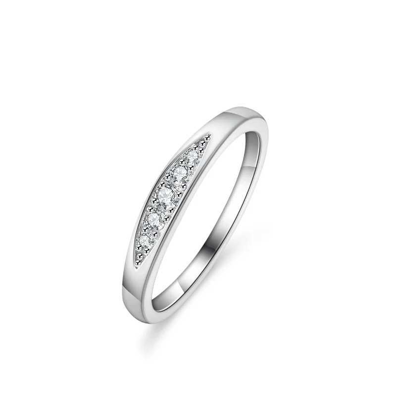 Round Cut D Color Moissanite Wedding Bands 925 Silver Ring Fashion Woman Gift J251020