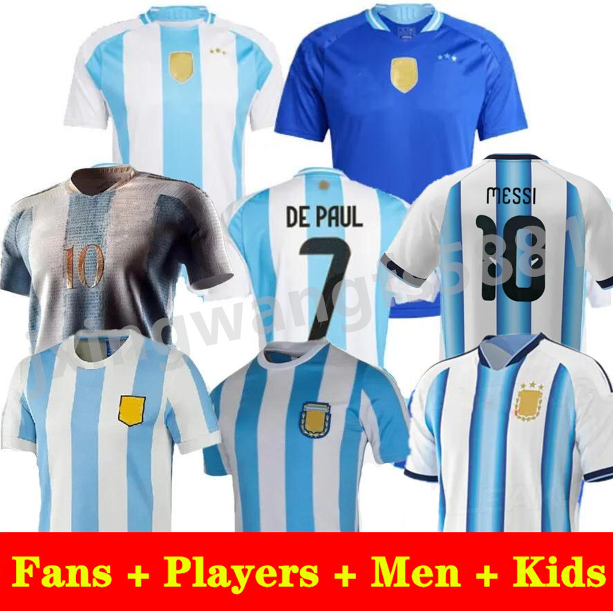 1978 1986 Maradona Retro Football Shirt 25 26 Argentina Fans Player Version HOME AWAY Soccer Jerseys DYBALA DI MARIA MARTINEZ DE PAUL Men and kids
