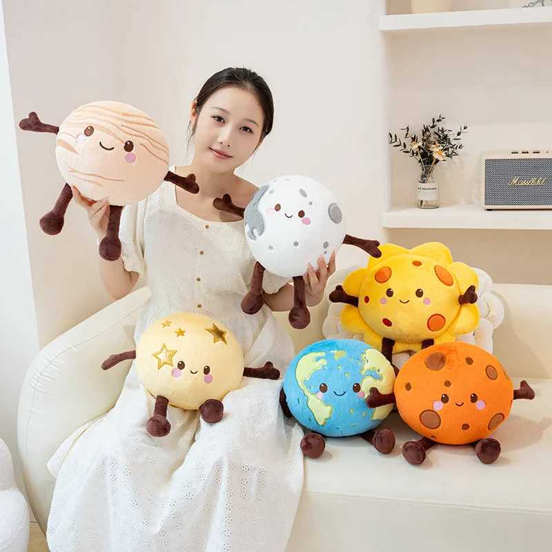 Cute Smile Face Planet Plush Toys Stuffed Interstellar Earth Moon Sun Moon Mars Saturn Venus Star Doll for Kids Birthday Gift J251020