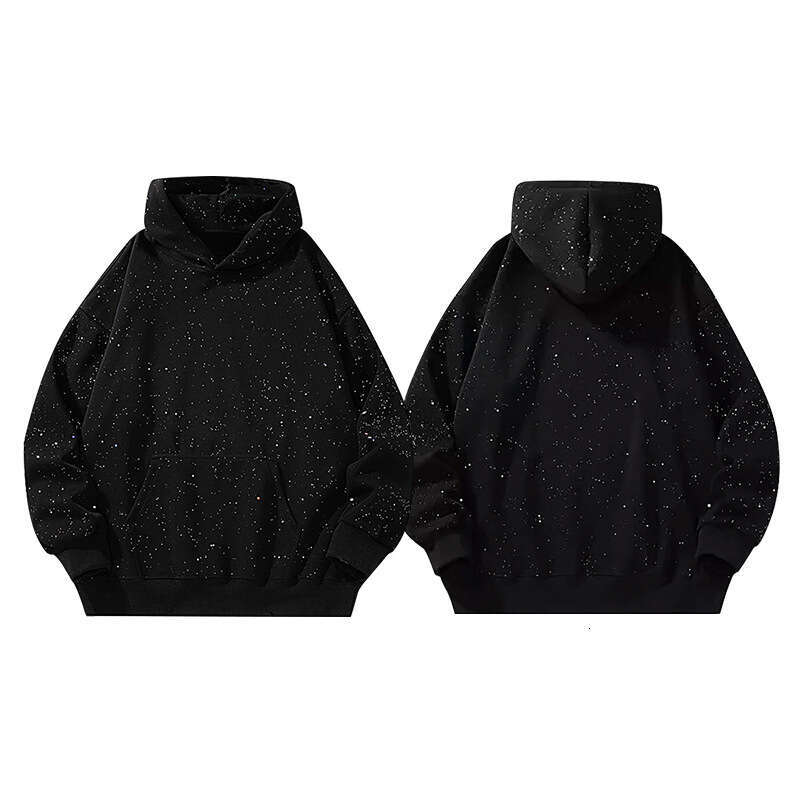 New Winter Glittering Star Print Hoodie Women Fashion Sparkly Fit Hooded Sweatshirt Female Party Streetwear Trendy Top