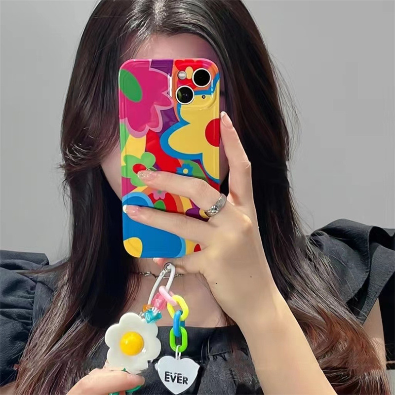 Yellow Flower Wrist Strap Compatible with iPhone 17 Phone Case Crossbody Lanyard 16 New Model 15 Women 14 Plus Trendy