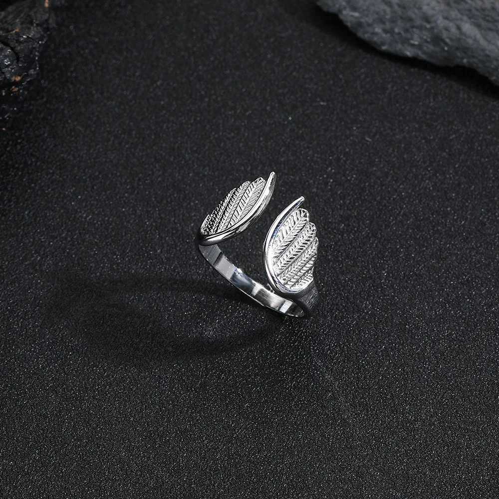 Stainless Steel Wing Ring for Men BoysAdjustable Open Metal RingPunk Hip Hop Jewelry Gift J251020