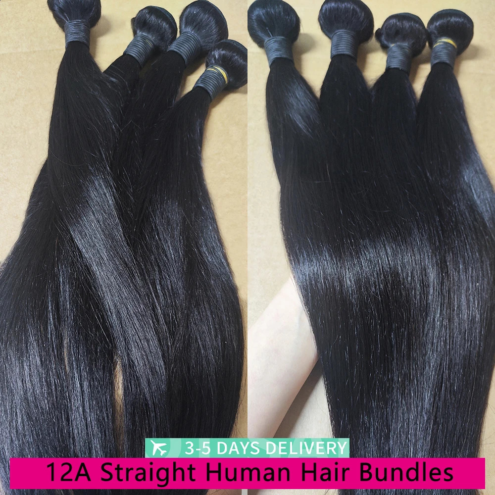 12A Straight Human Hair Bundles 100 Human Hair 32 Inch Bundles Human Hair Extensions Burmese Raw Bundles 35 Days Delivery 251018