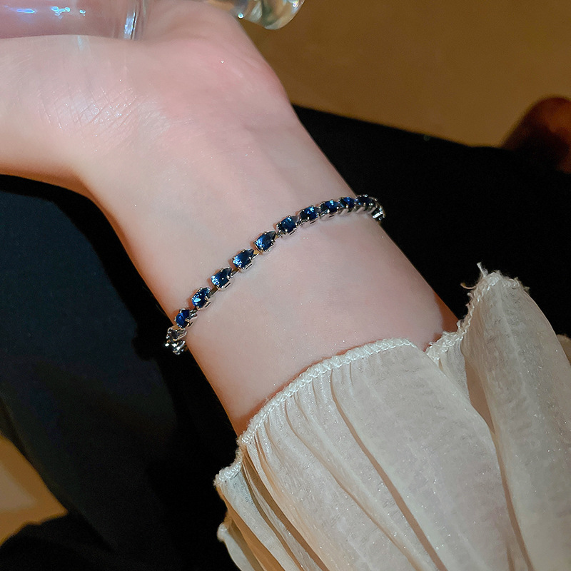 Water Drop Zircon Pull Chain Niche Style Elegant High-end Sense Bracelet Simple Commuting Versatile Design Jewelry - view 5