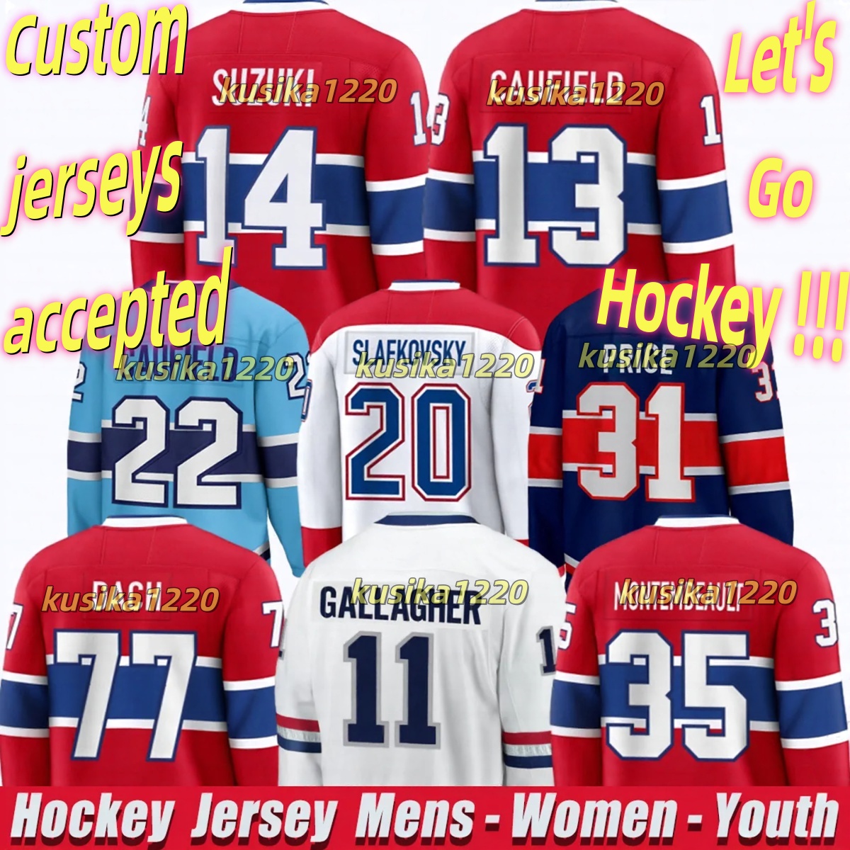 13 Cole Caufield montreals hockey jersey canadiens jersey Nick Suzuki Juraj Slafkovsky Hutson Brendan Gallagher Kirby Dach Sam Montembeault Patrick Roy jerseys