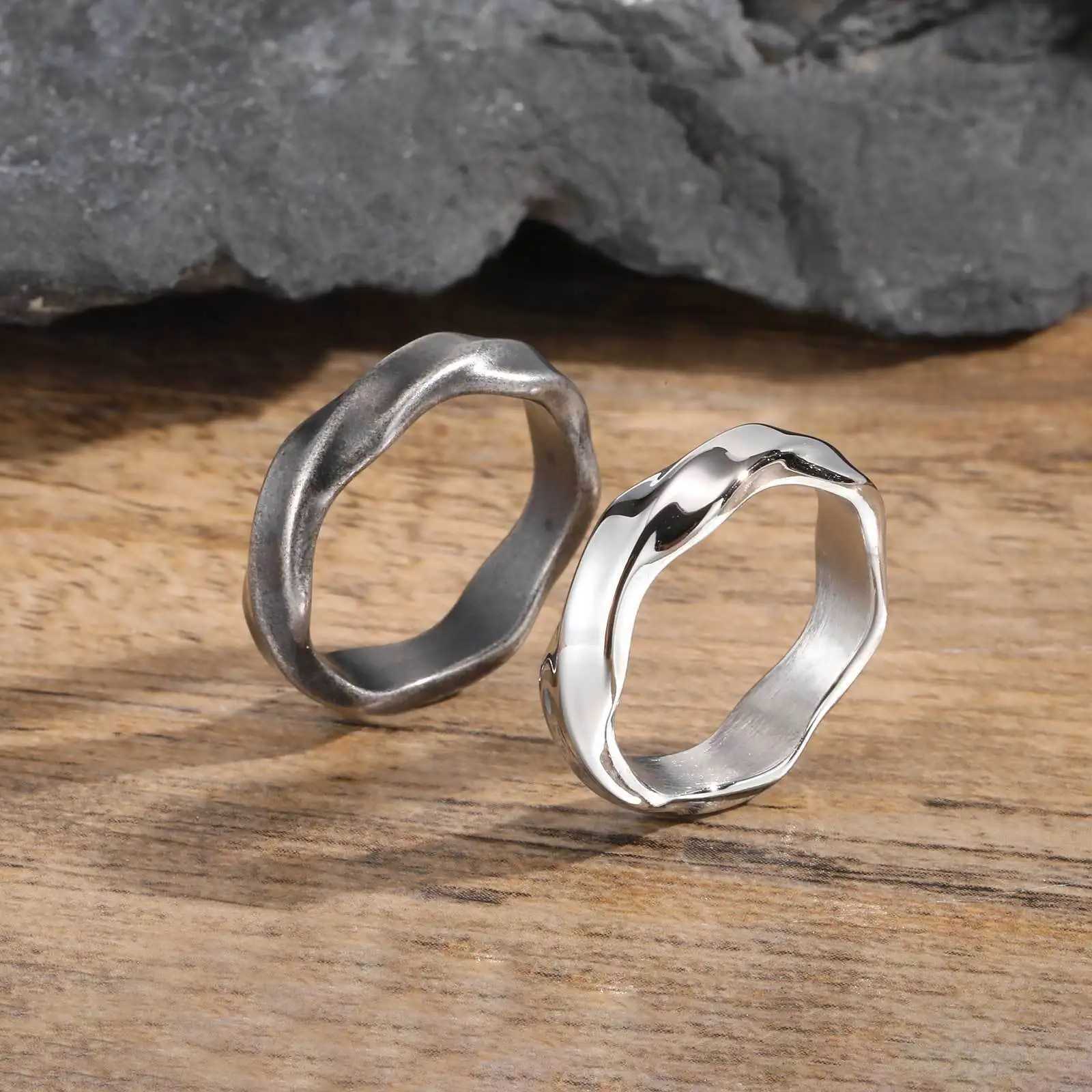 Vintage Simple Stainless Steel Mobius Ring Twist Pattern Wedding Engagement Jewelry J251020
