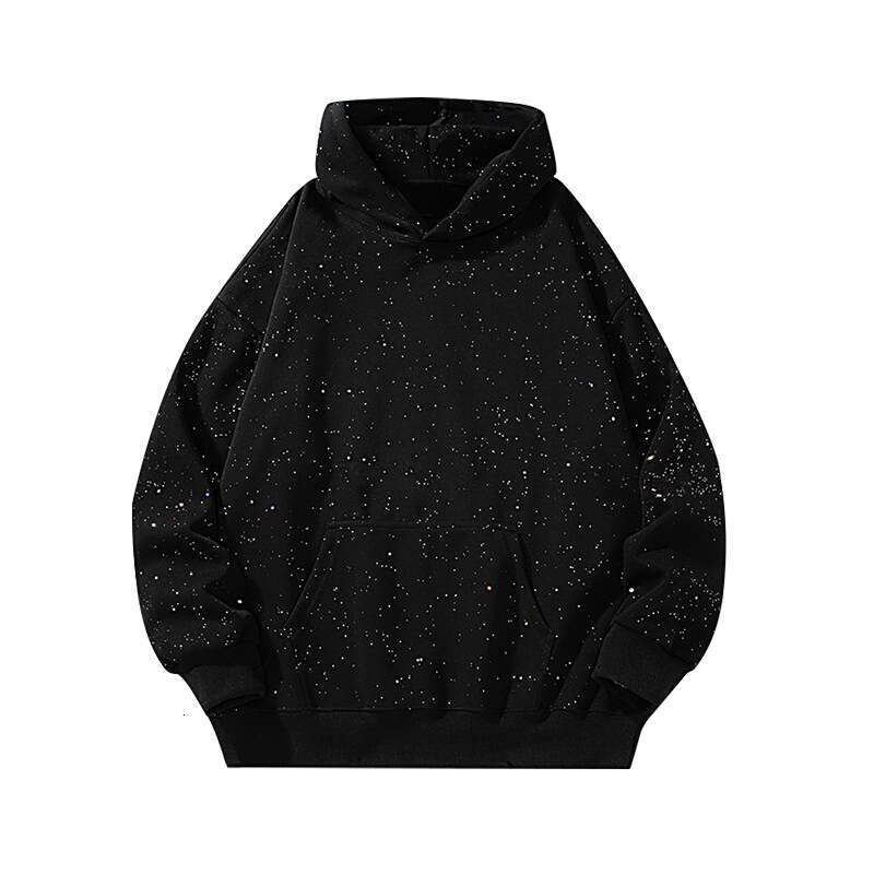 New Winter Glittering Star Print Hoodie Women Fashion Sparkly Fit Hooded Sweatshirt Female Party Streetwear Trendy Top