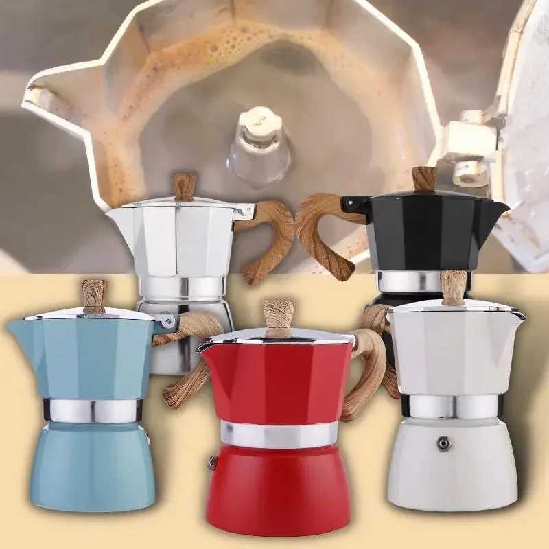 150300ML Premium Aluminum Moka Pot Coffee Maker Handcrafted for Rich Flavor Italian Style for He Outdoor Camping Easy To Use Y251020