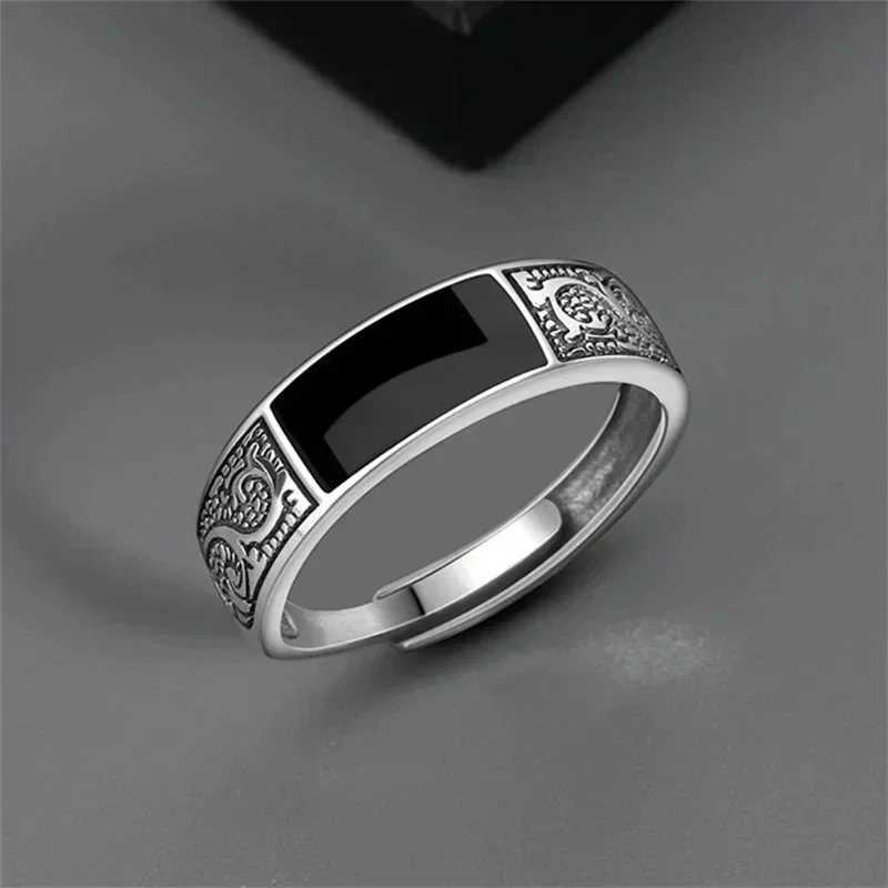 Fashion New Vintage Dragon Pattern Titanium Steel Ring Hip Hop Adjustable Ring Men Single Party Opening J251020