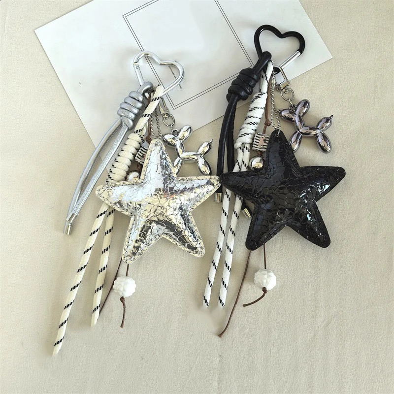 PU Leather Starfish Bag Charm Cute Decorative Keychain Decoration Fashion Braided Rope Bag Accessorie 251030