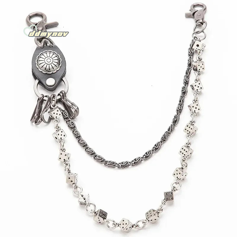 Motorcycle KeyChain Jean Biker Wallet Belts Chain Skull Charm Leather Gothic Rock Pants Trousers Waist Key Mens 2025 DR34 250420 ddmynov ddmynov