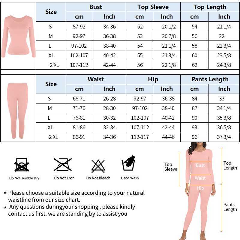 Winter Women Thermal Underwear Sets High Stretch Long Johns Round Collar Base Layer Keep Warm Top Bottom Seamless Soft PajamasT251020