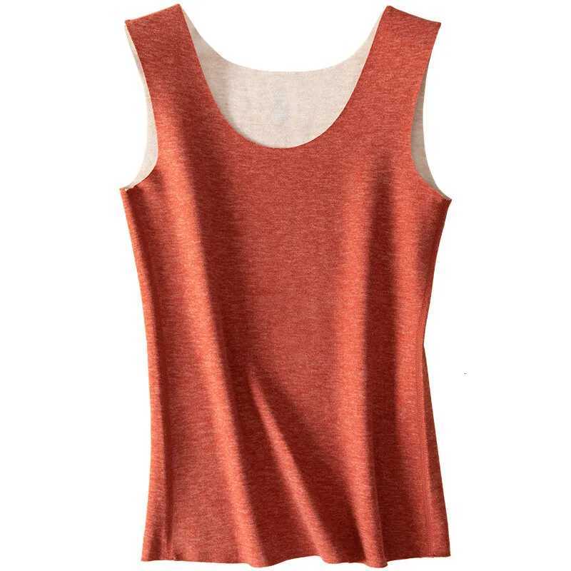 Heating Warm Vest Women Crew Neck Skinfriendly Warm Bottoming Shirt Sleeveless Elastic Velvet Invisible Undershirt Thermal VestT251020