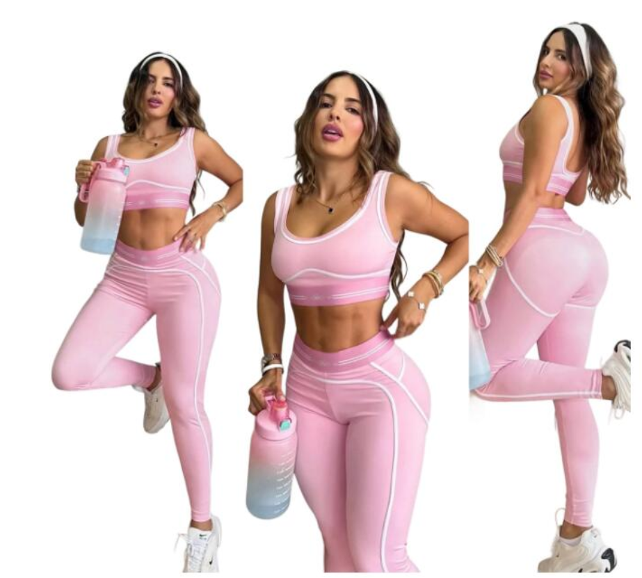 Brand Yoga Sports Activewear Women's Casual Two-Piece Suit Ladies Fashion I-Shaped Vest Tight Trousers Stretch Suit