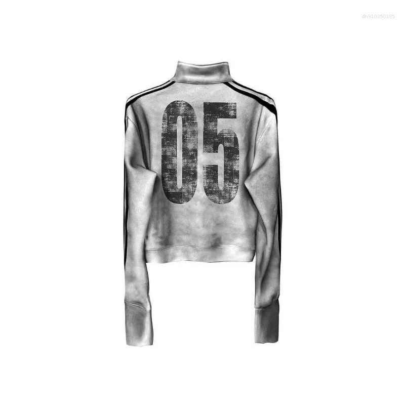 Designer Men's Jackets Goth Harajuku Skull Letter Print Striped Long Sleeve Oversized Retro Dark Style Men Y2k Skateboard Basketball Sport Pants 