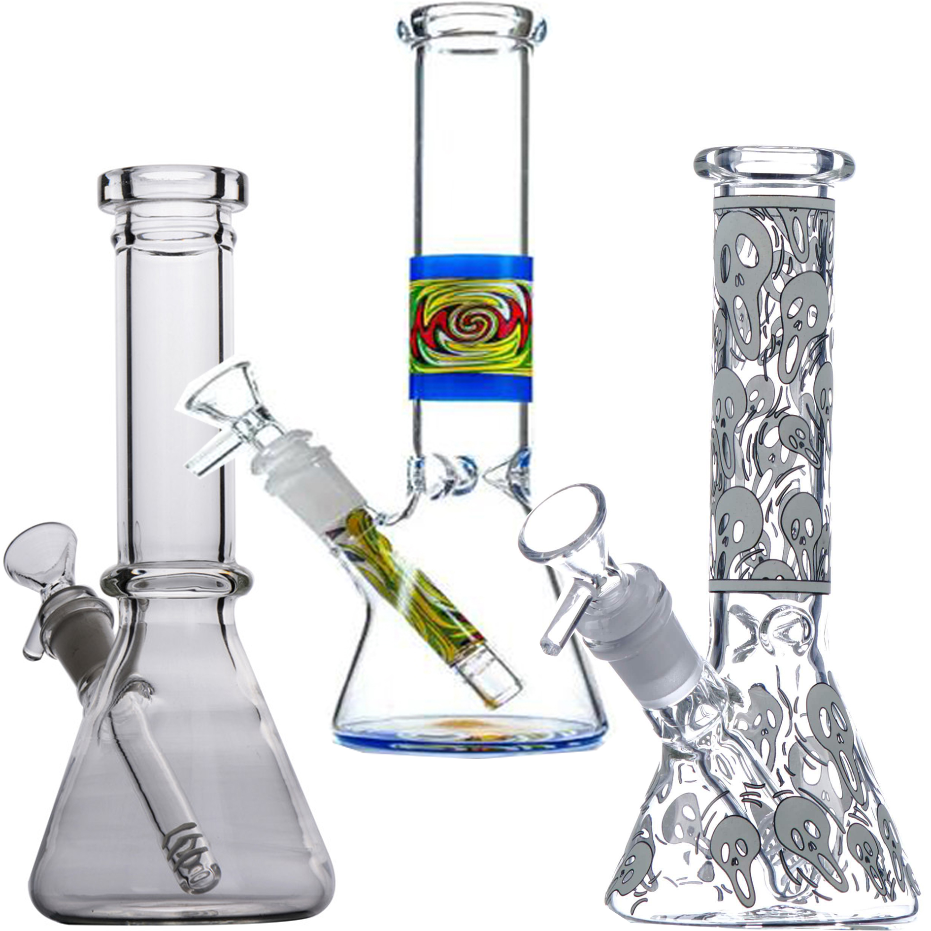 7.9inchs Thick Glass beaker Bongs Water Pipes Bubbler hookahs Heady Water Bongs Rig Downstem Perc Water bongs With 14mm Bowl