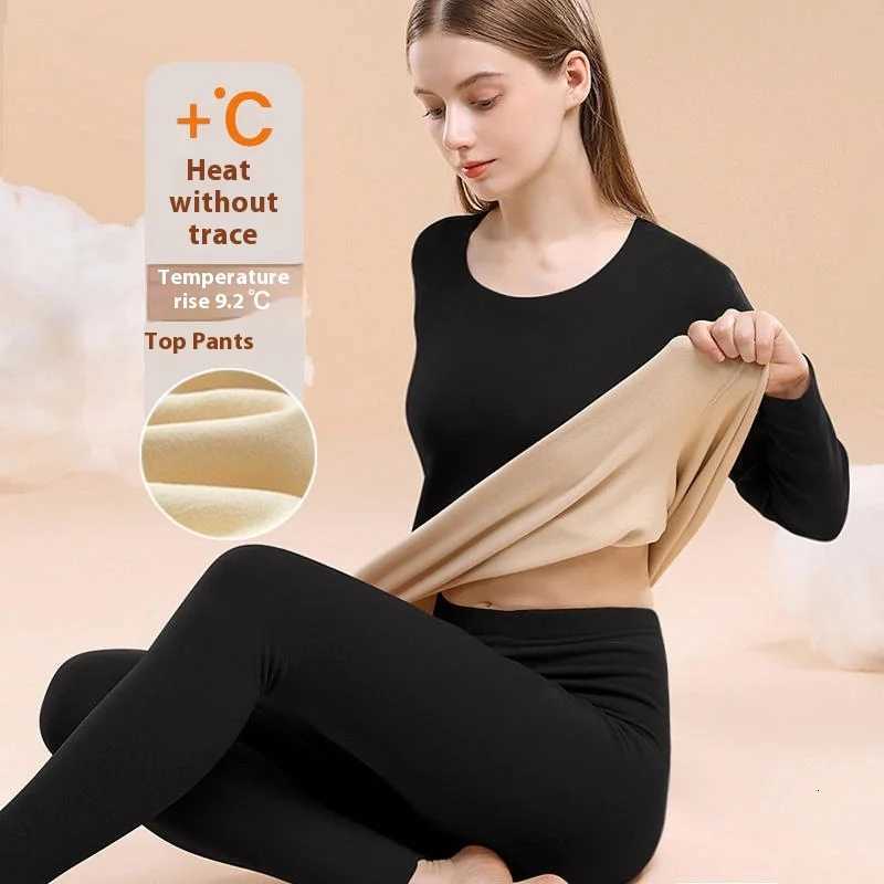 Autumn and Winter Nonmarking Womens Mens Thermal Underwear Set of Thickened Qiu Yi Qiu Pants De Velvet Winter Bottoming ShirtT251020