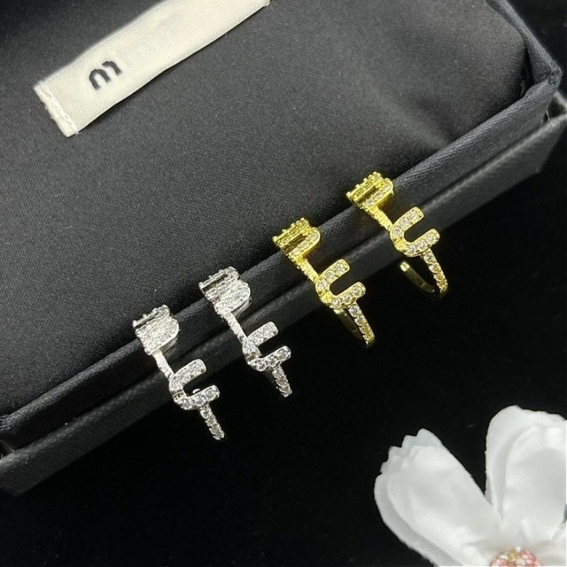 Designer Earrings for Women Luxury Diamond Jewelry Earrings High-quality Women's Fashion Simple Letter Earrings 925 Silver Needle Holiday Gift