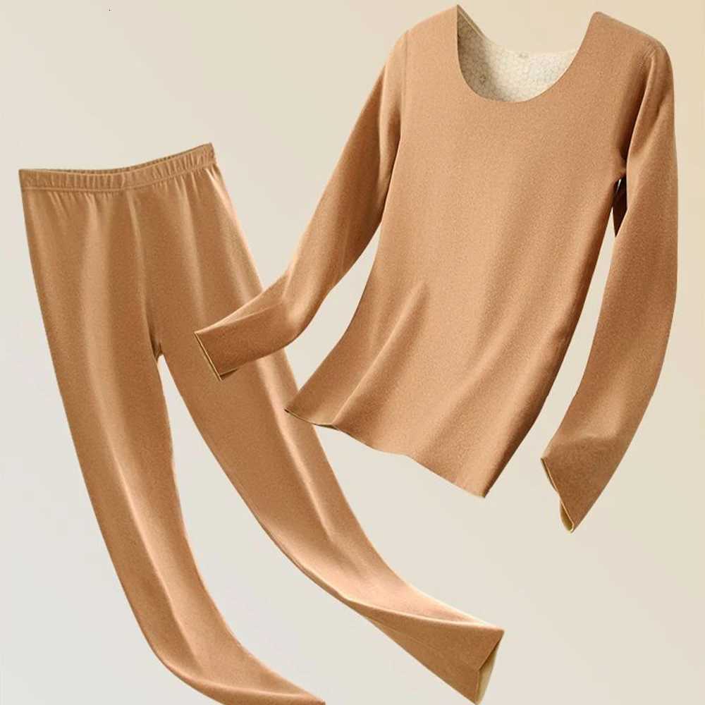 Womens Thermal Underwear Set Seamless Patch Double Layer Thick Woman Winter Clothing Thermal Shirt Warm Pants Sets Lingerie SetT251020