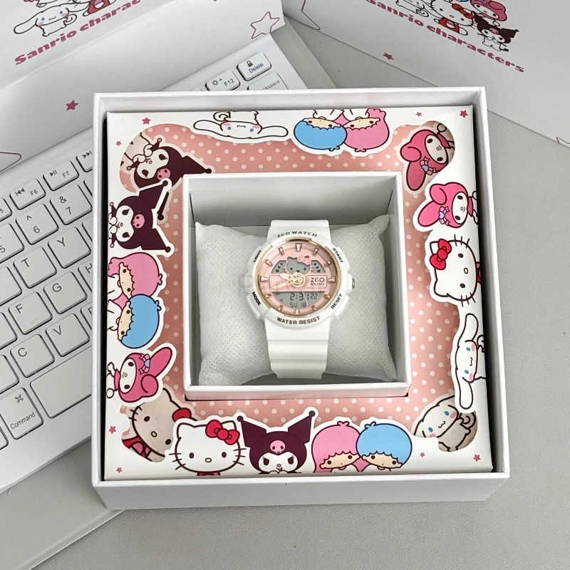 Sanrio Zgo Sanrio Student Watch For Girls Junior High High School Yugui Dog Design Sports Waterproof Multifunction Digital Timepie L251020
