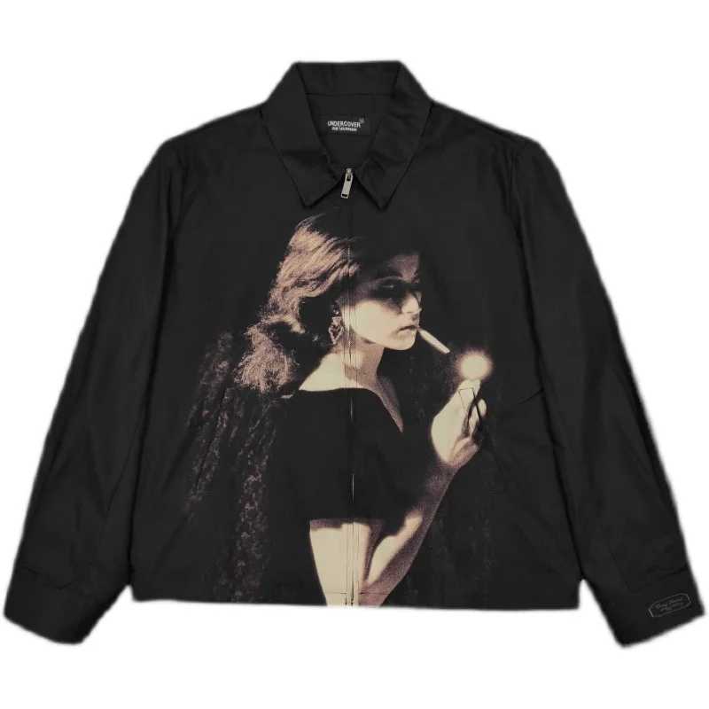 New Men Rib Sleeve UNDERCOVER cindy sherman Fashion High couple Baseball Coats Jackets Abstract coat Motor Warm R084 C260516