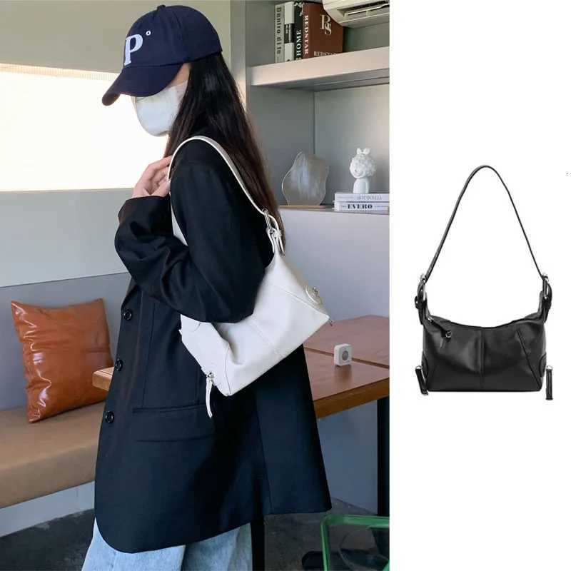 Korean Style Shoulder Bag For Women Trendy Motorcycle Handbag PU Purse For Young Girl Street Wear Solid Versatile BagT251020