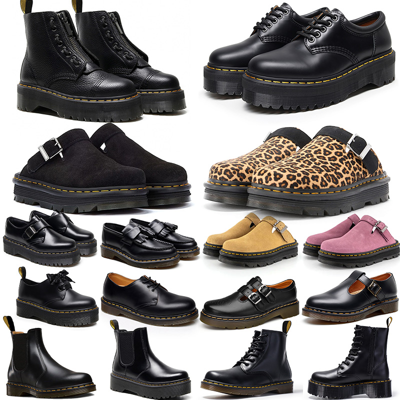 Free shipping dr martenshoes Designer Boots for men women Chunky Heel Ankle sandals Mules slides nubuck leather Anti-Slip Sole Vintage shoes