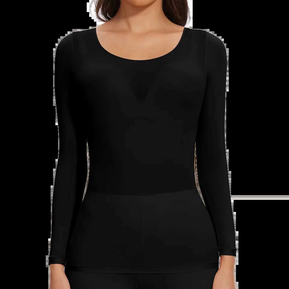 Long Sleeve Tops Womens Round Neck Slimming Shapewear Body Shaping Underwear Skinfitting Elasticity Autumn winter Base LayerT251020