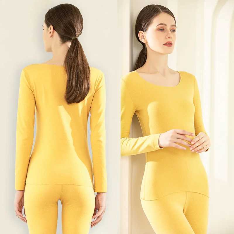 Winter Womens Thermal Underwear Set Woman 2 Pieces Seamless Solid Thermal Clothing Warm Tops And Pants Set Lingerie Thermo SuitT251020