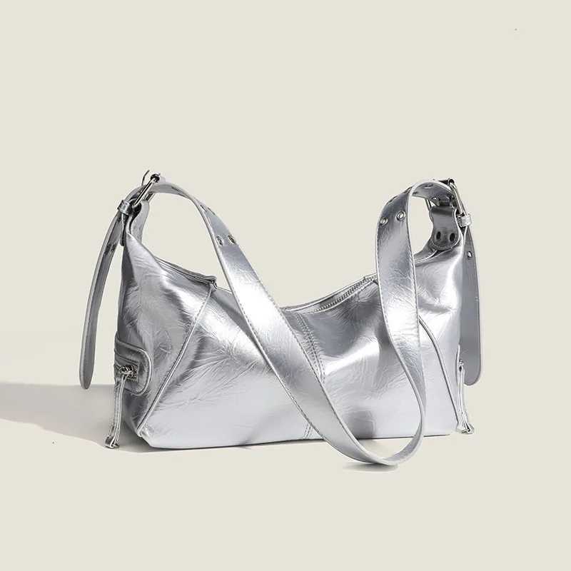 Women Top Handle PU Leather Sling Bag Solid Color Shoulder Bag Underarm Bag Fashion Portable Rivet Handbag Tote BagsT251020