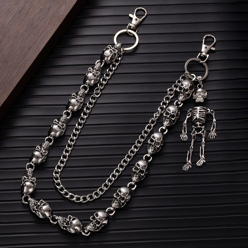Hip Hop Style Personality Unisex Cool Waist Chain Dark Skull Jeans Chain Sweet Cool Spicy Girl Clothing Accessories
