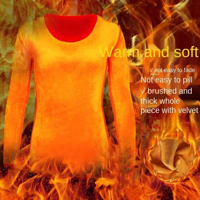 Winter Thermal Underwear Womens Thick Velvet Onepiece Tops Wear Autumn Clothes Midhigh Collar Bottoming ShirtT251020
