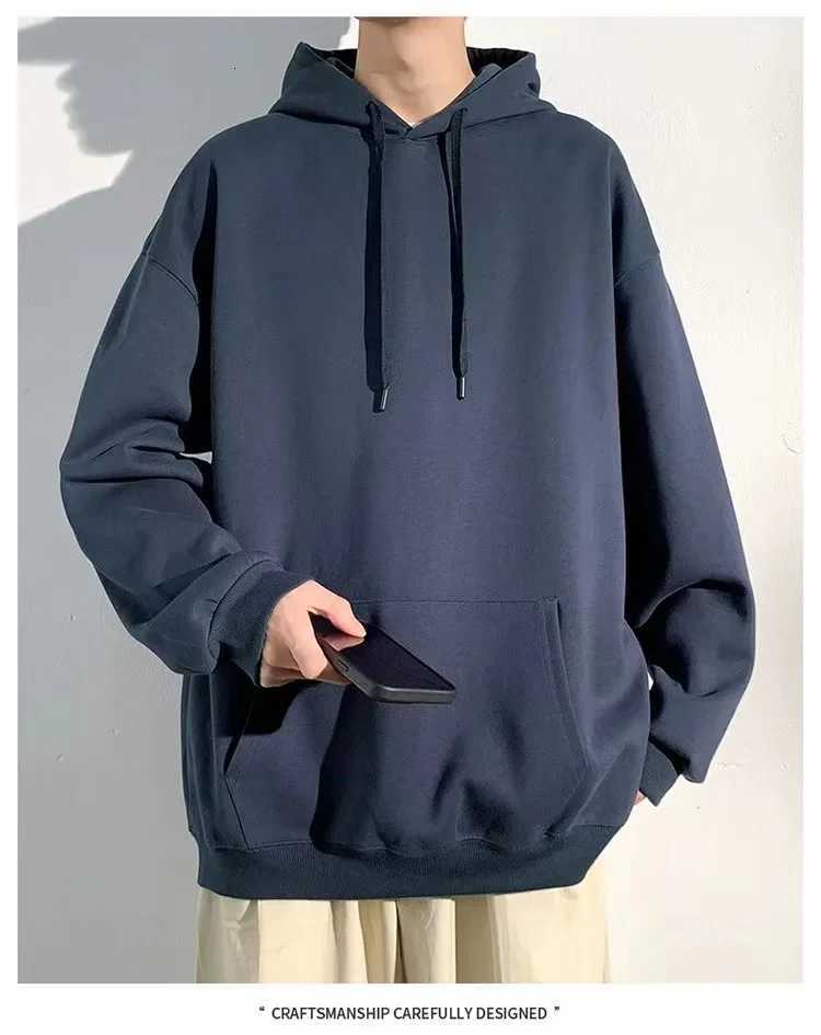 400G Heavyduty Velvet Autumn and Winter Hooded Sweater Multicolor Solid Color Simple and Thick Sports Hoodie for Men and Women W251020