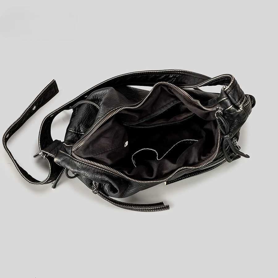 Strappy Punk Style Motorcycle Underarm Bag for Women Messenger bag large capacity Soft PU leather female shoulder bag handbagT251020