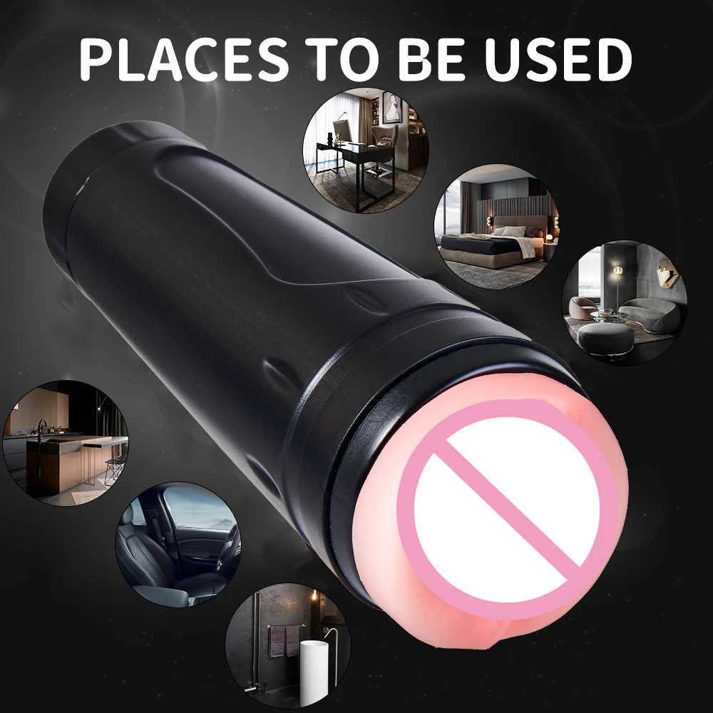 1pc Extra Long Soft Realistic Vagina Masturbation Cup for Men Safe Fidget Toys Orgasm Male Masturbator Sex Toy Adult Goods W251020